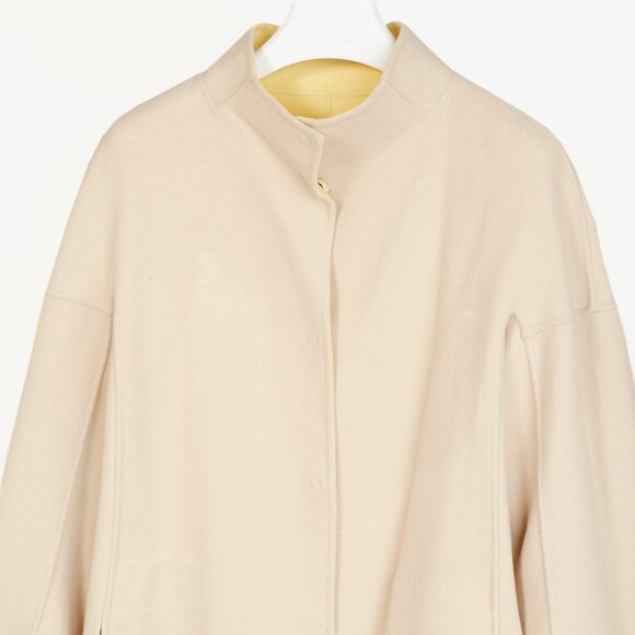 Max Mara Weekend Reversible Beige & Yellow Wool-Blend Coat - Picture 5 of 16